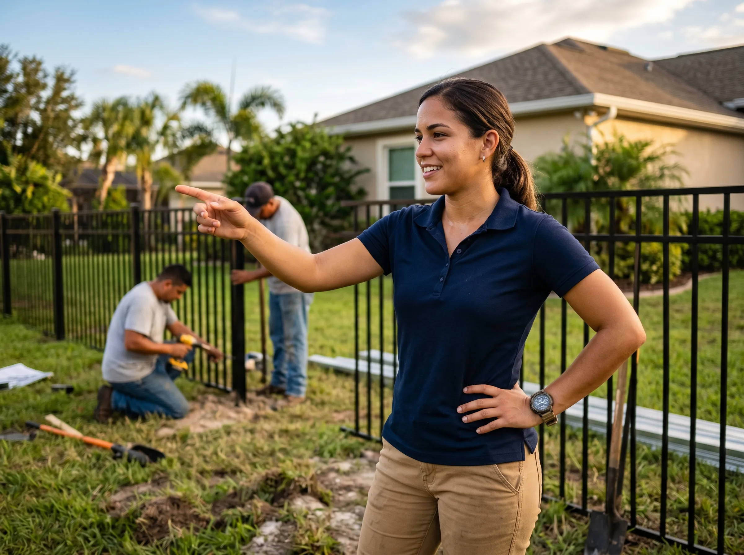 Andri Ramírez leading the Fence Experts of Ocala crew at a Marion County jobsite